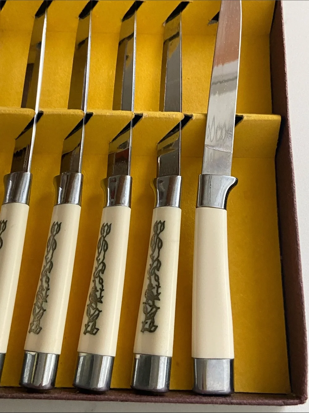 Vintage Armack Solingen Germany Stainless Steak Knives Set of 6 w/ Box